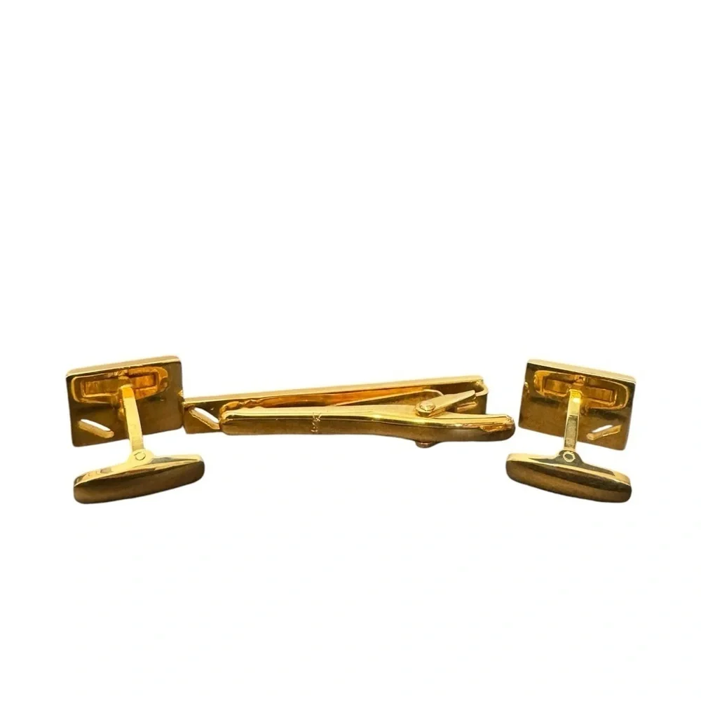 YSL Vintage Cuff Links and Tie Clip Set
